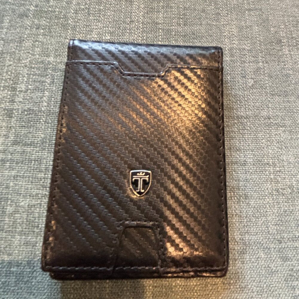 Travando Mens Slim Black Wallet with Money Clip Bifold